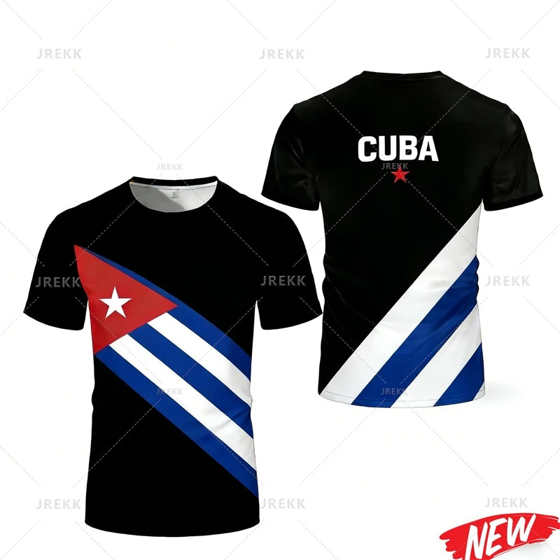 Cuba Flag Pattern T Shirt