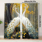White Peacock Curtains
