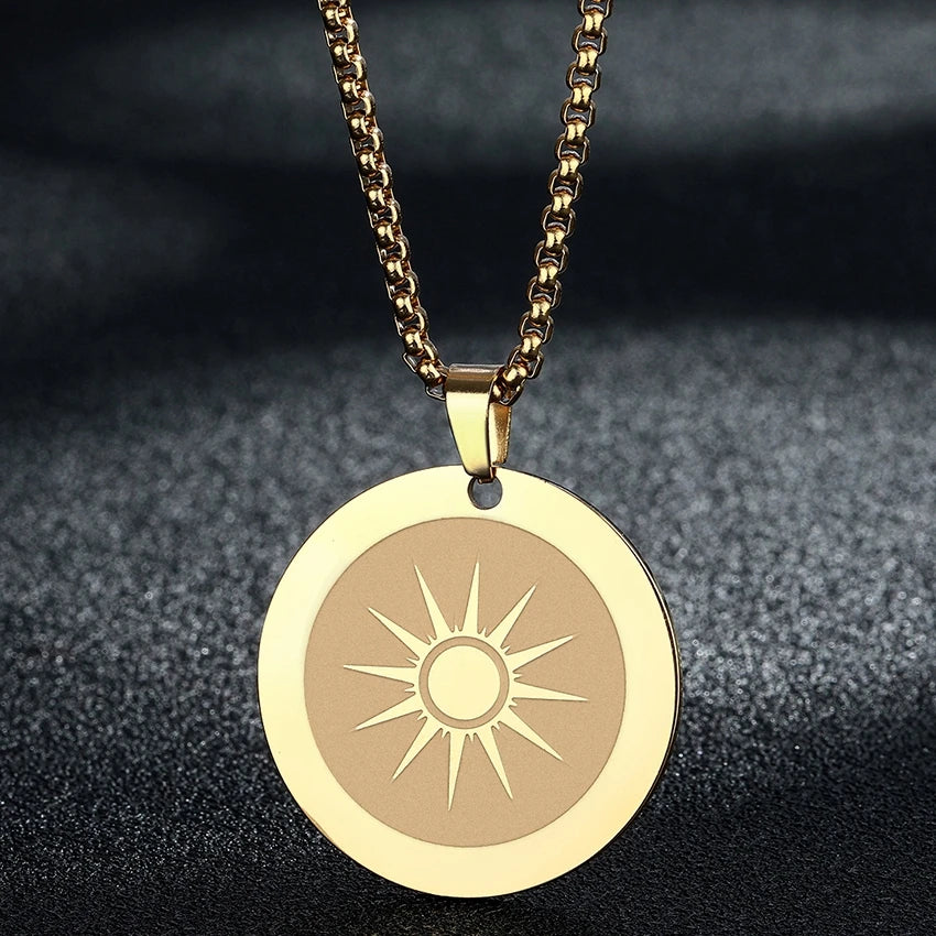 Engraved Star Pendant Necklace