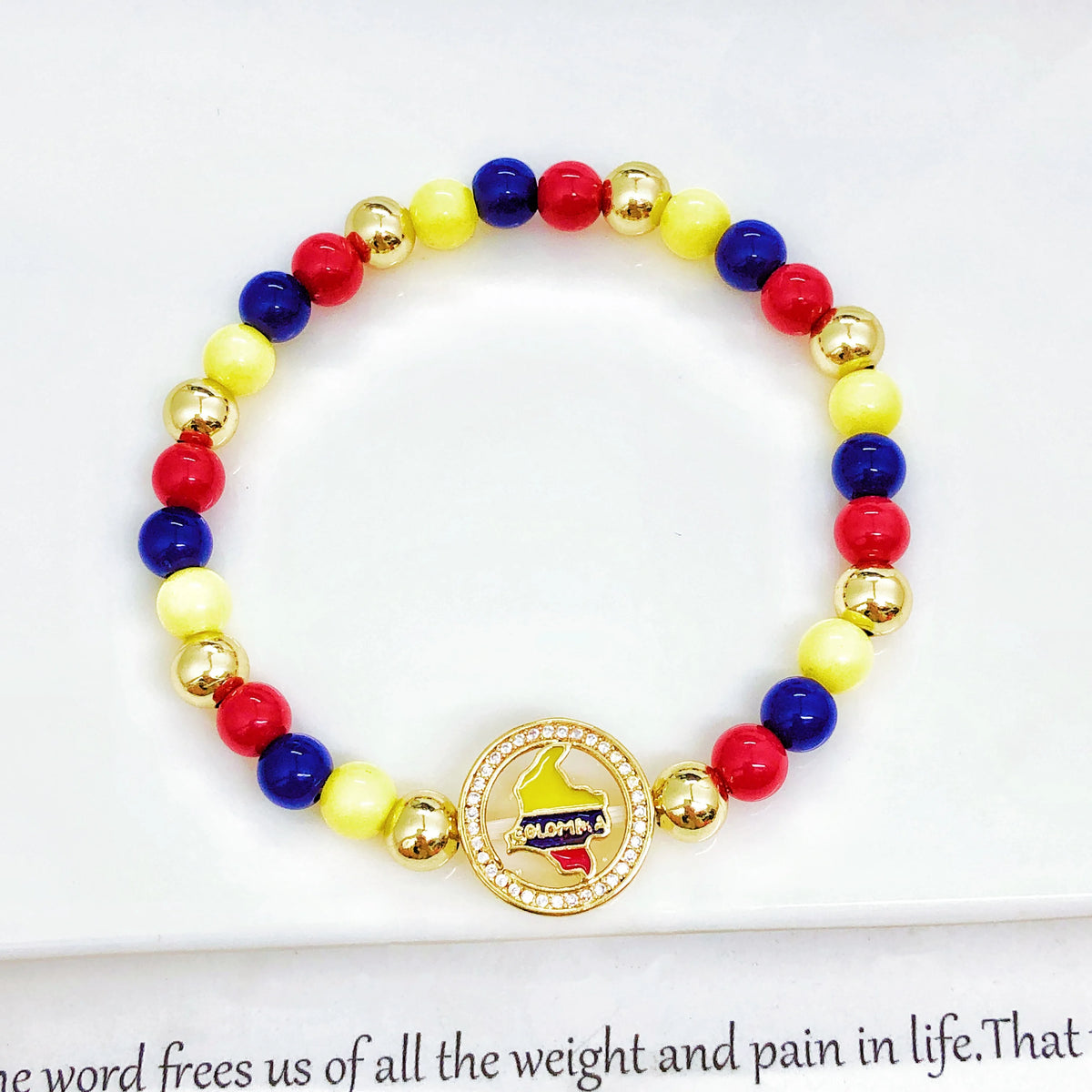 Classic Enamel Art Venezuelan Colombian Flag Bracelet