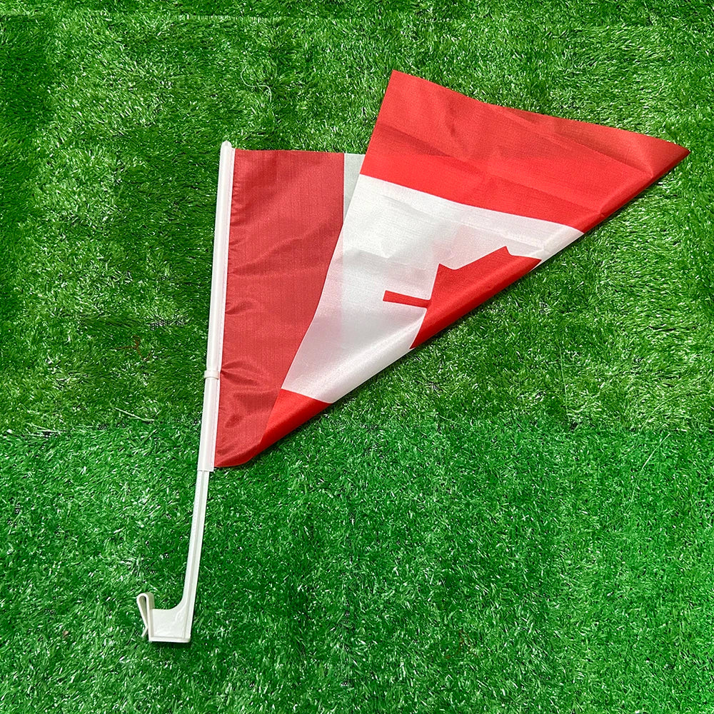 SKY FLAG Canada car flag 30*45cm Canada car waving Flag National Flag standard-bearer waving flag with plastic flagpole