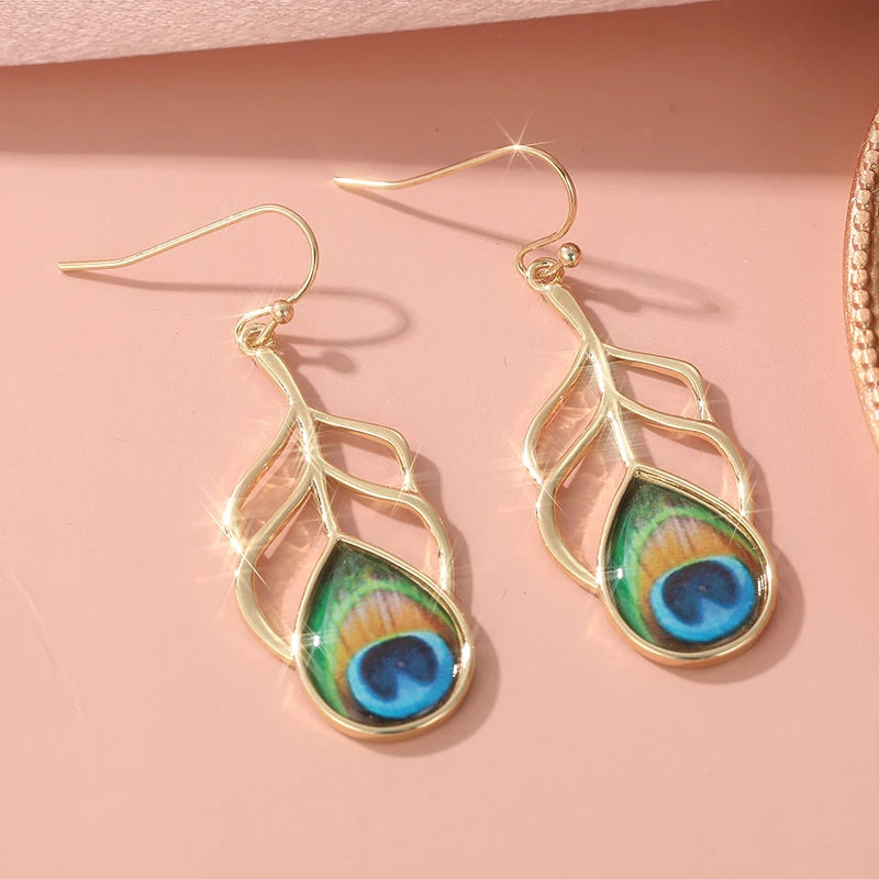 Peacock Feather Earrings