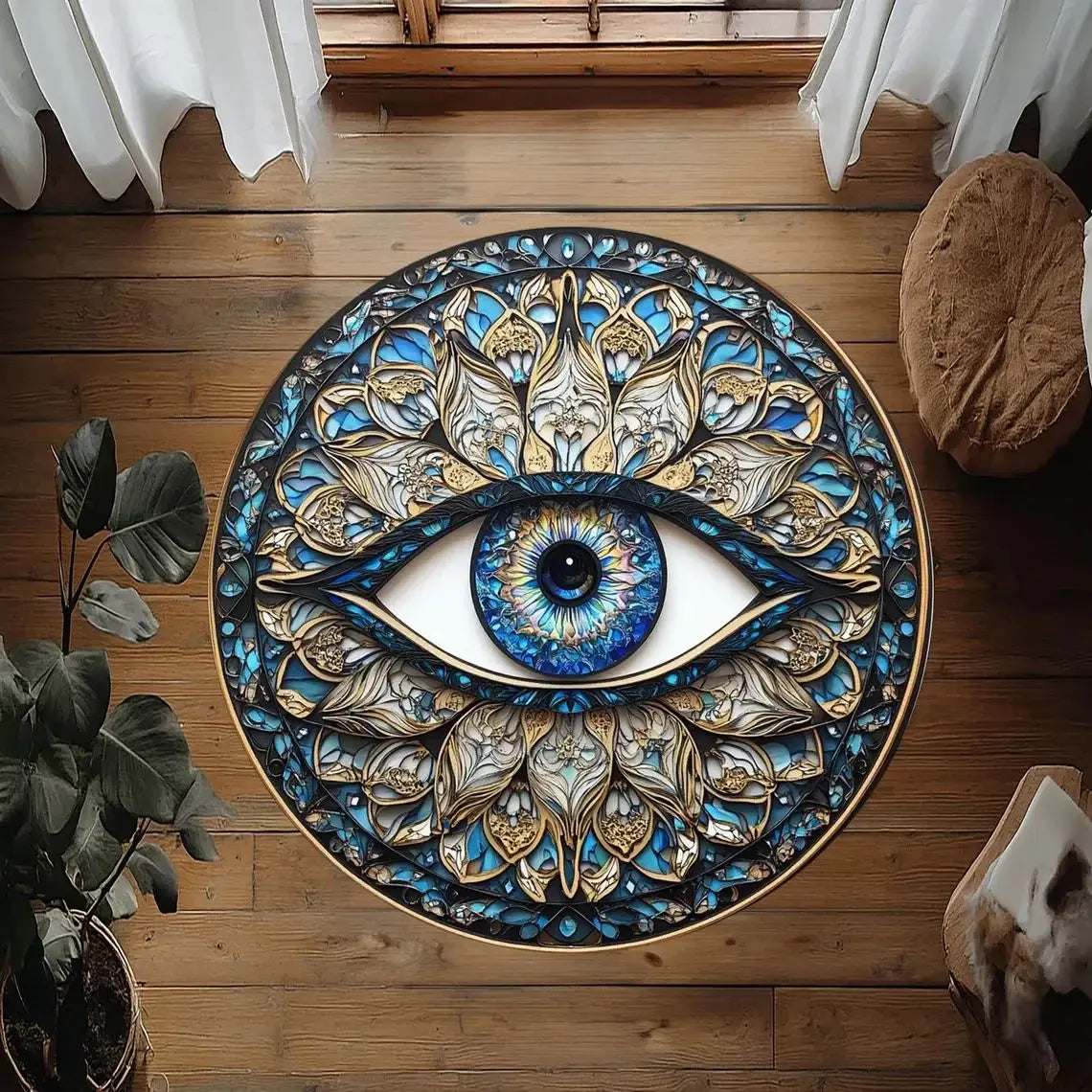 VIKAMA Nazar Protection Round Rug
