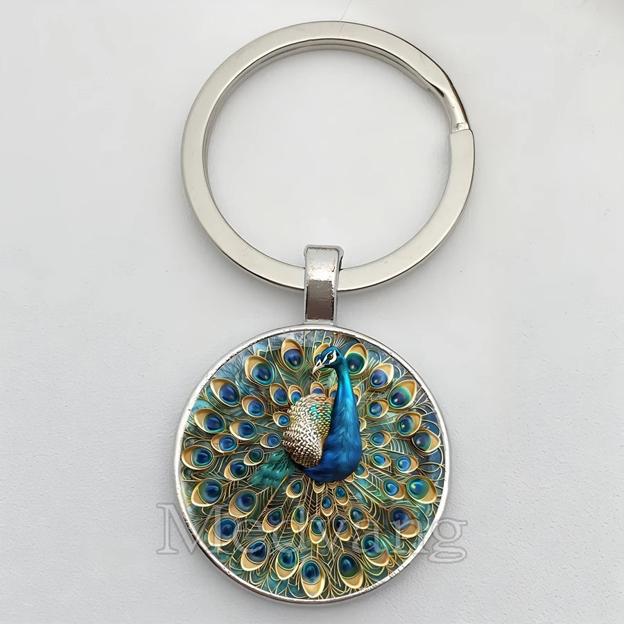 Beautiful Colorful Peacock Keychain