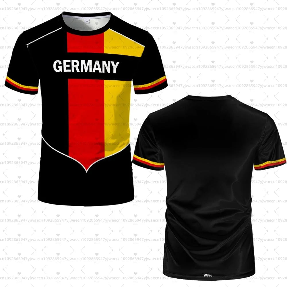 Germany Football Jersey Flag Print T-shirt