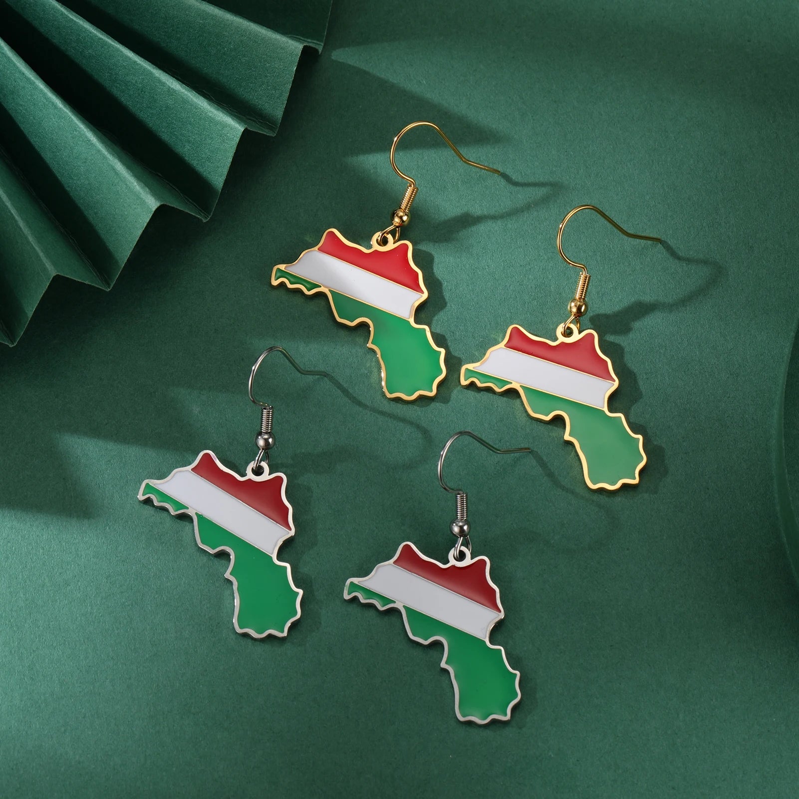 Women's Earrings Kurdistan Map Flag