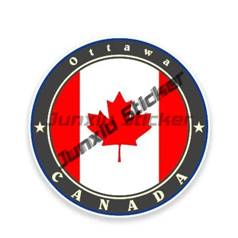 Canada Coat of Arms Emblem Sticker Niagara Falls Canada USA Ottawa Seal Sticker Round Flag Map for Car Laptop Fridge Accessories