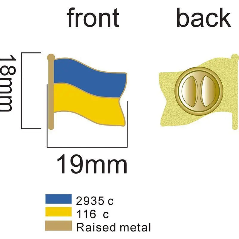 Ukraine Flag Brooch Coat of