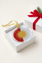 Yazidis Flag Glass Ornaments